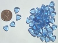 50 9mm Triangle Beads - Light Sapphire